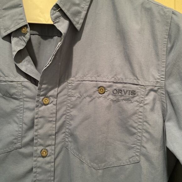 Orvis Shirt Men Medium Blue Fishing Outdoors Vented Button Up Long Sleeve - Picture 2 of 10